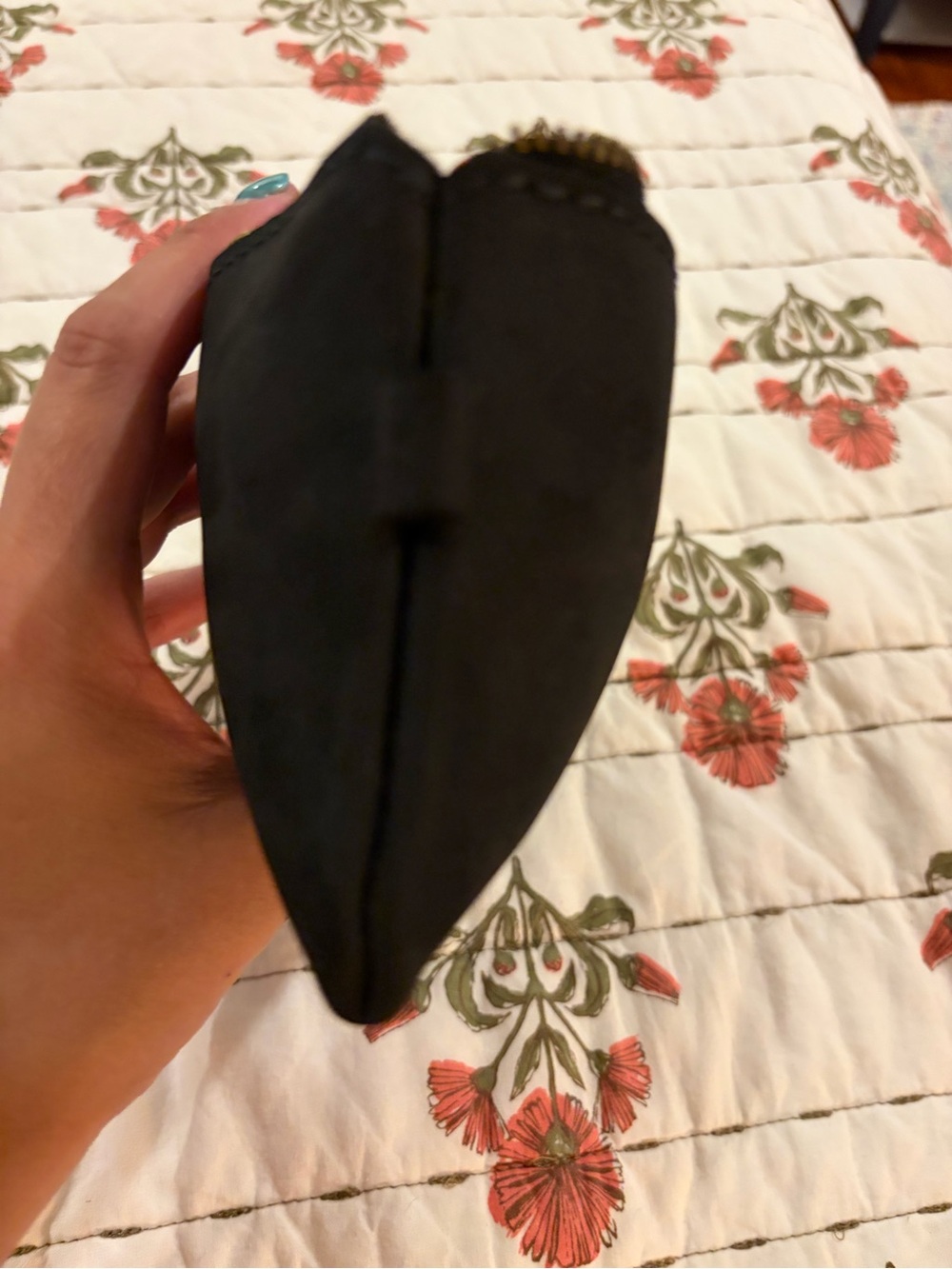 NWOT Portland Leather Black Triangle Zip Pouch - Picture 5 of 8